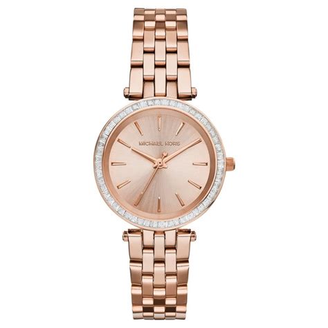 michael kors small rose gold watch|rose gold watch with numbers.